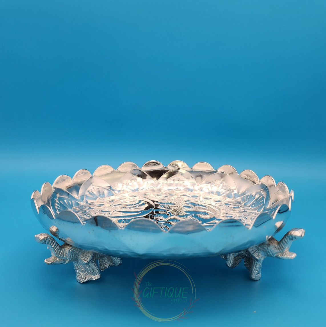 German Silver Plate - Elephant as Legs