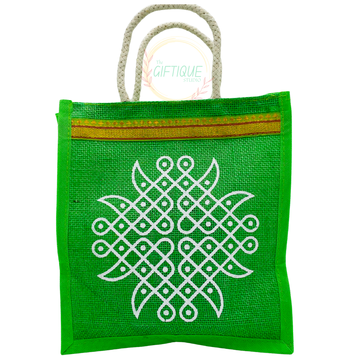 Jute Bag - Kolam Design