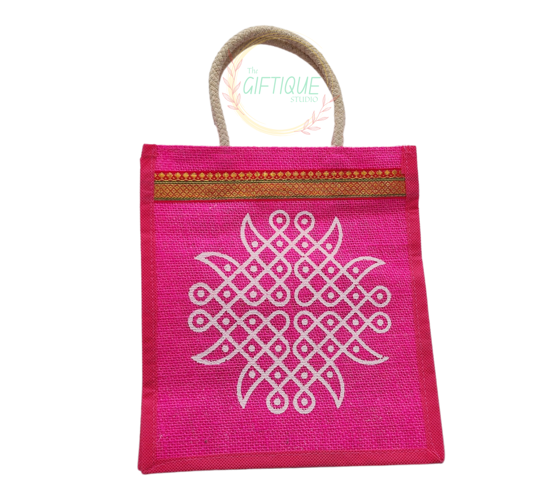 Jute Bag - Kolam Design