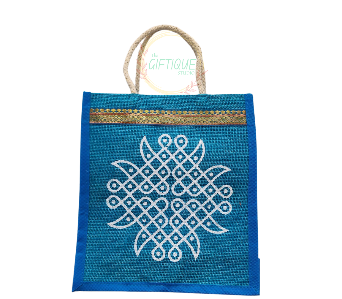 Jute Bag - Kolam Design