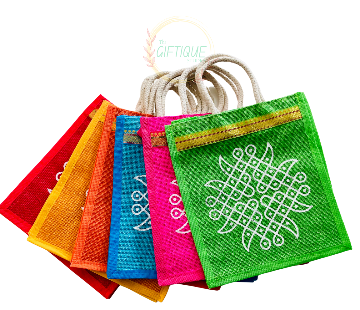 Jute Bag - Kolam Design