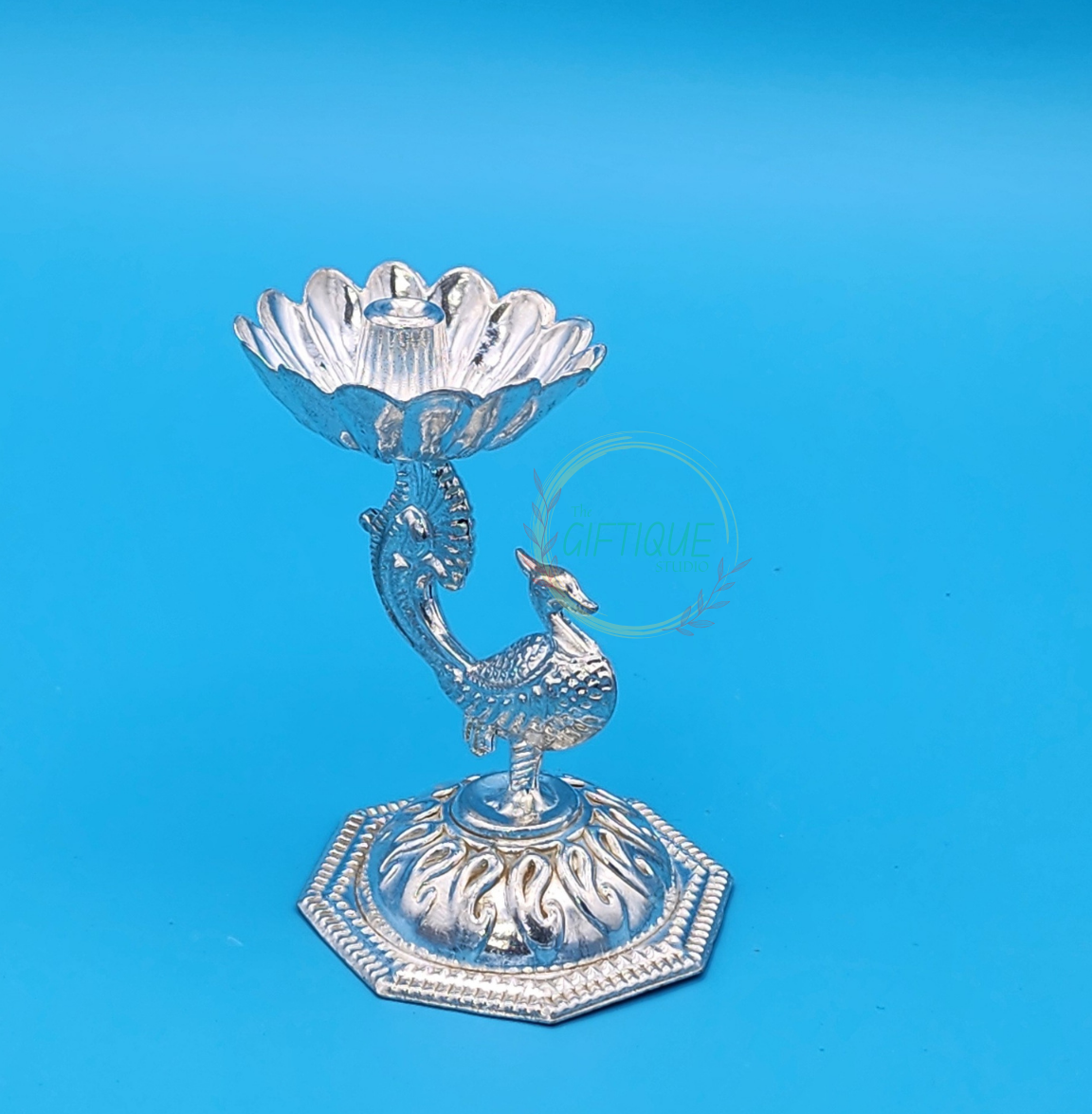 German Silver - Peacock Diya