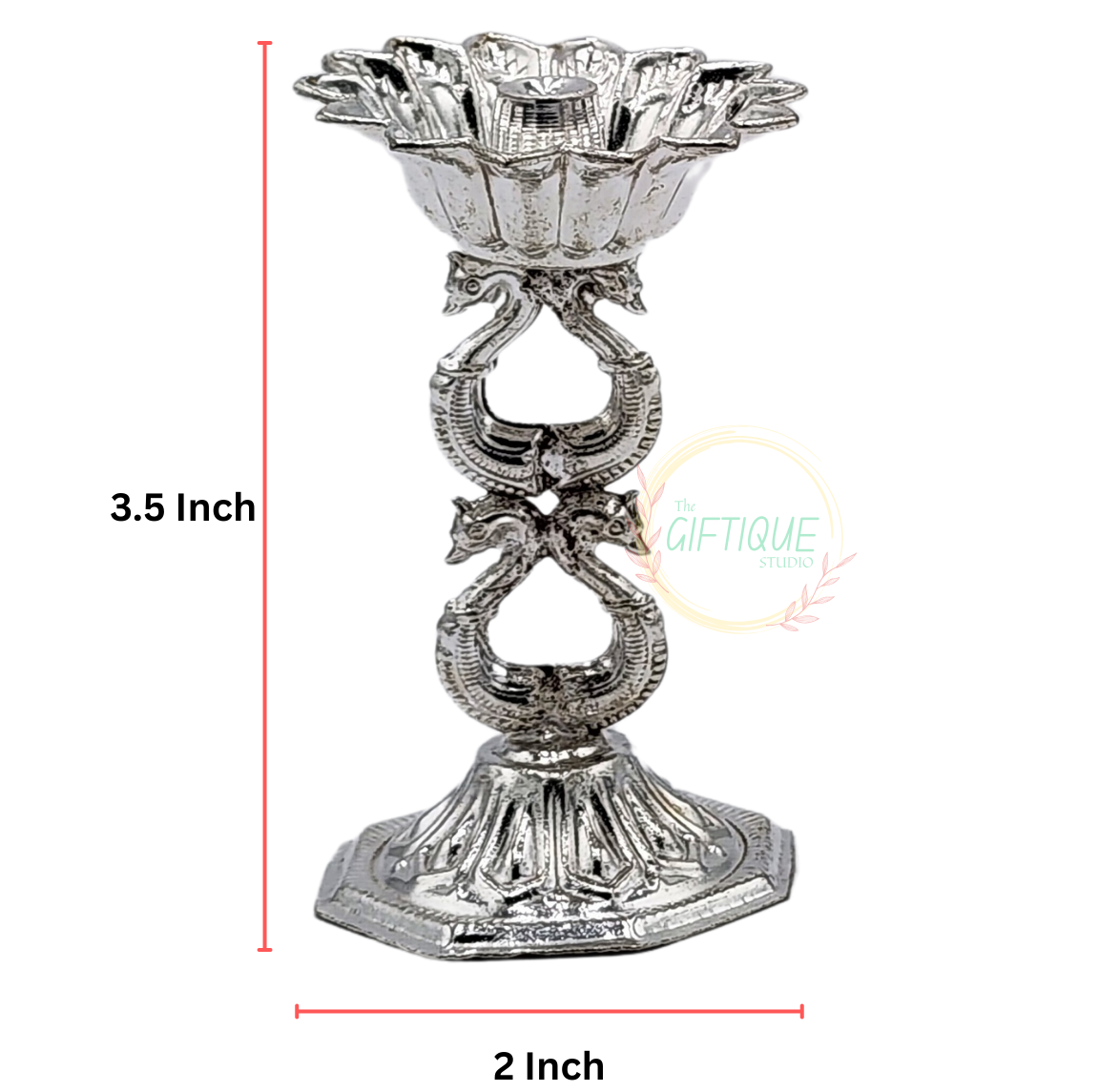 German Silver - Four Swan Diya