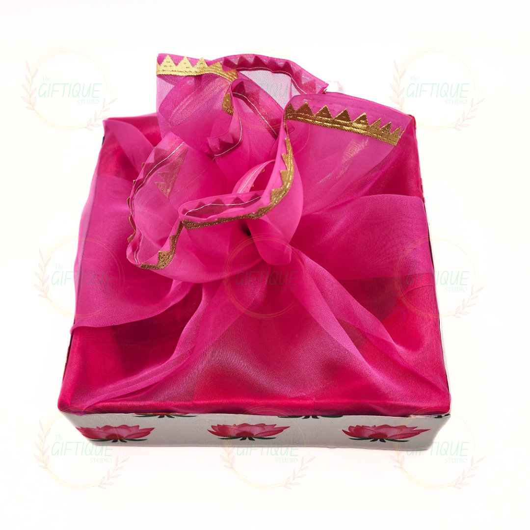 Lotus Printed Tulle Basket